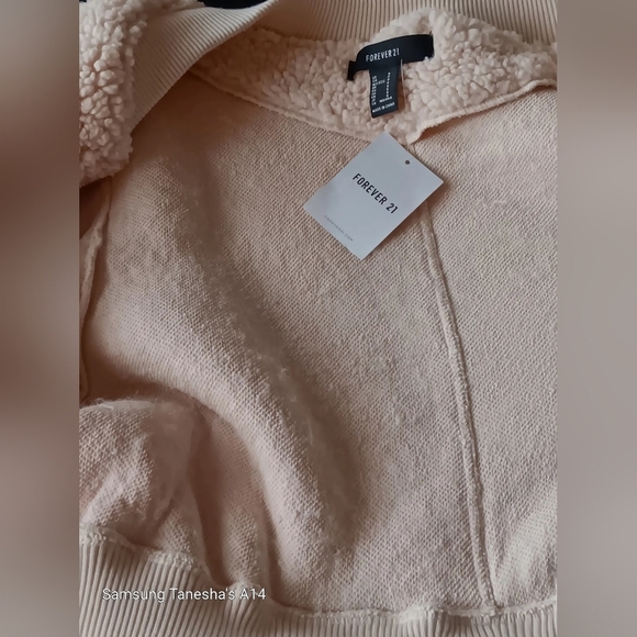 New With Tags. Forever 21 beige bomber jacket Women's Size S. - Picture 2 of 4